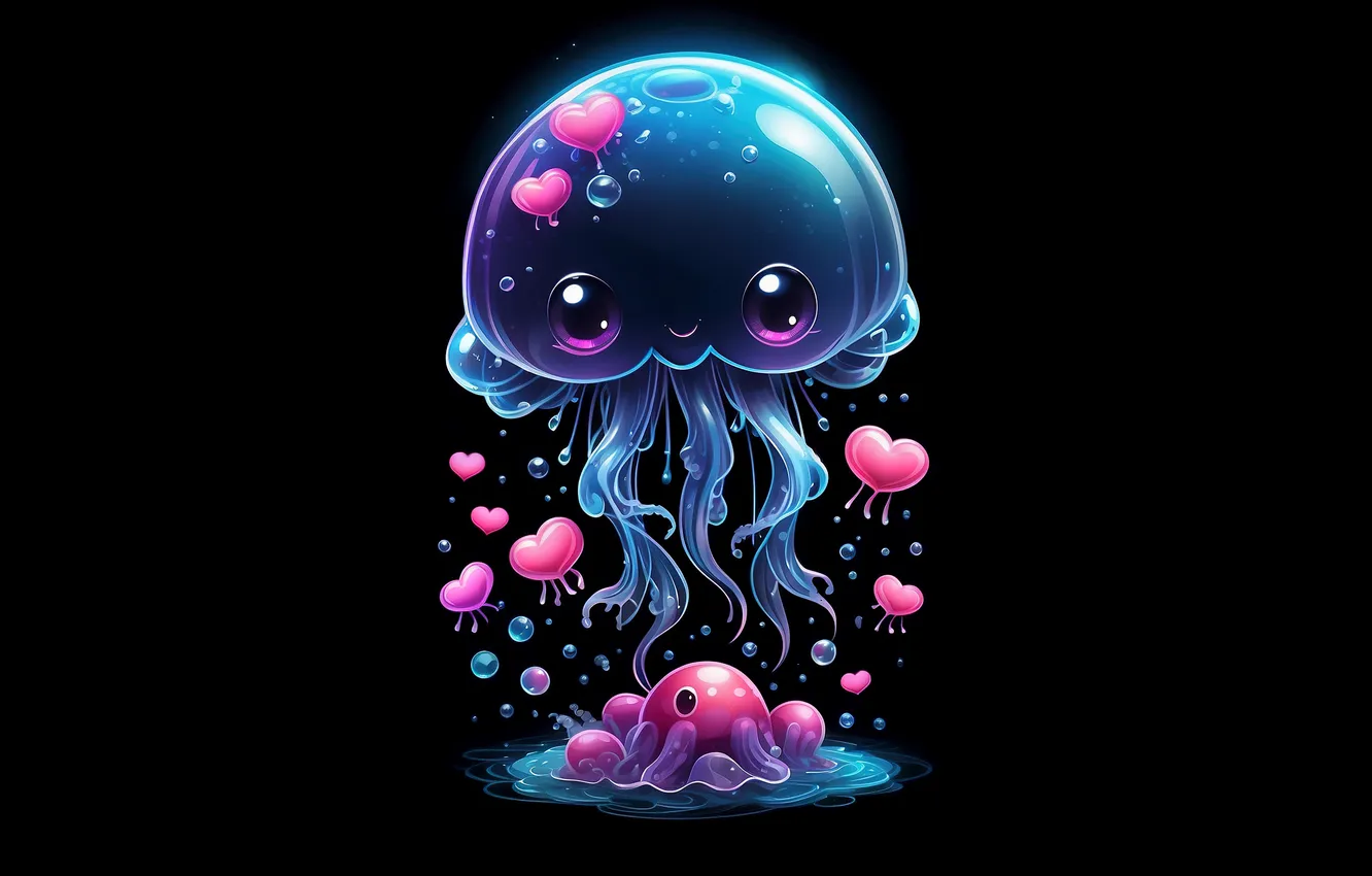 Фото обои fantasy, art, jellyfish, ebfo