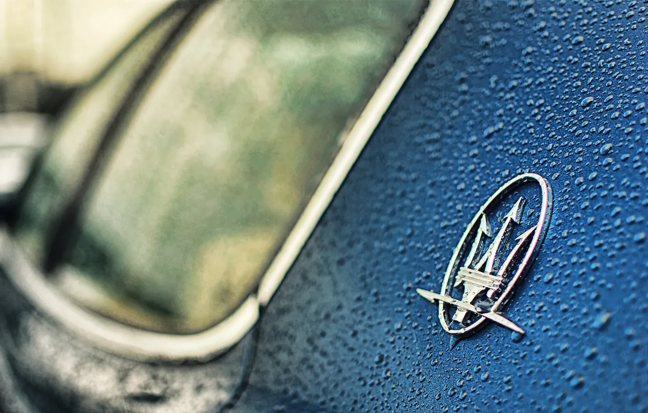 Фото обои logo, maserati, blue