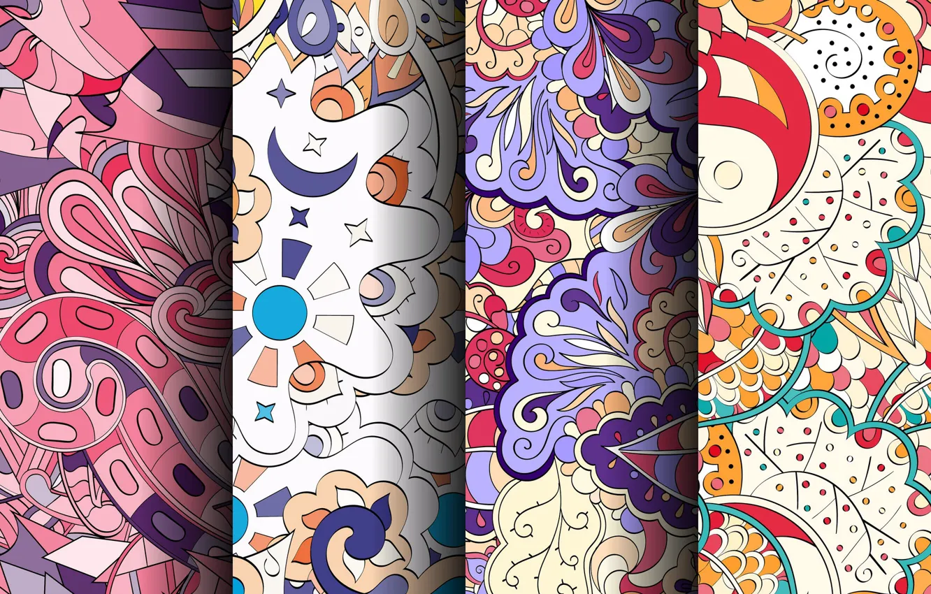 Фото обои фон, узор, colorful, patterns, seamless, пейсли