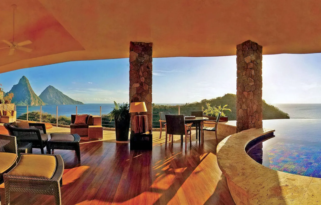 Фото обои interier, Caribbean, Kuoni hotel, St Lucia