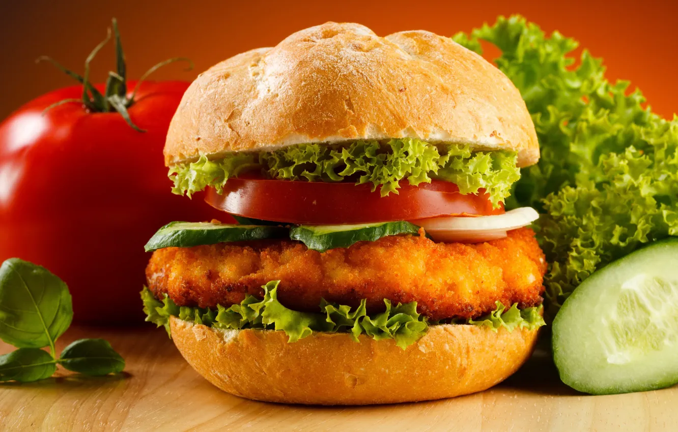 Фото обои food, bread, hamburger, sandwich