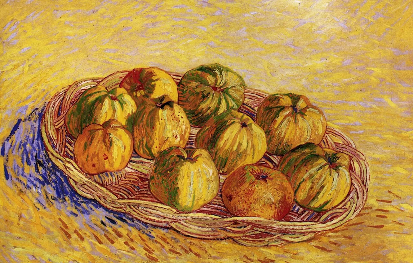 Фото обои Vincent van Gogh, Basket of Apples, Still Life with
