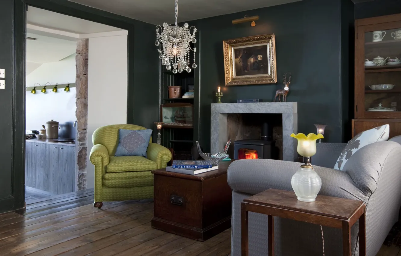 Фото обои дизайн, стиль, комната, интерьер, камин, гостиная, Scotland, Skerrie house