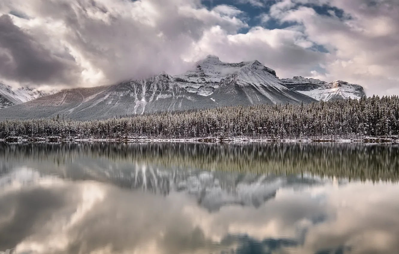 Фото обои горы, озеро, Alberta, Canada