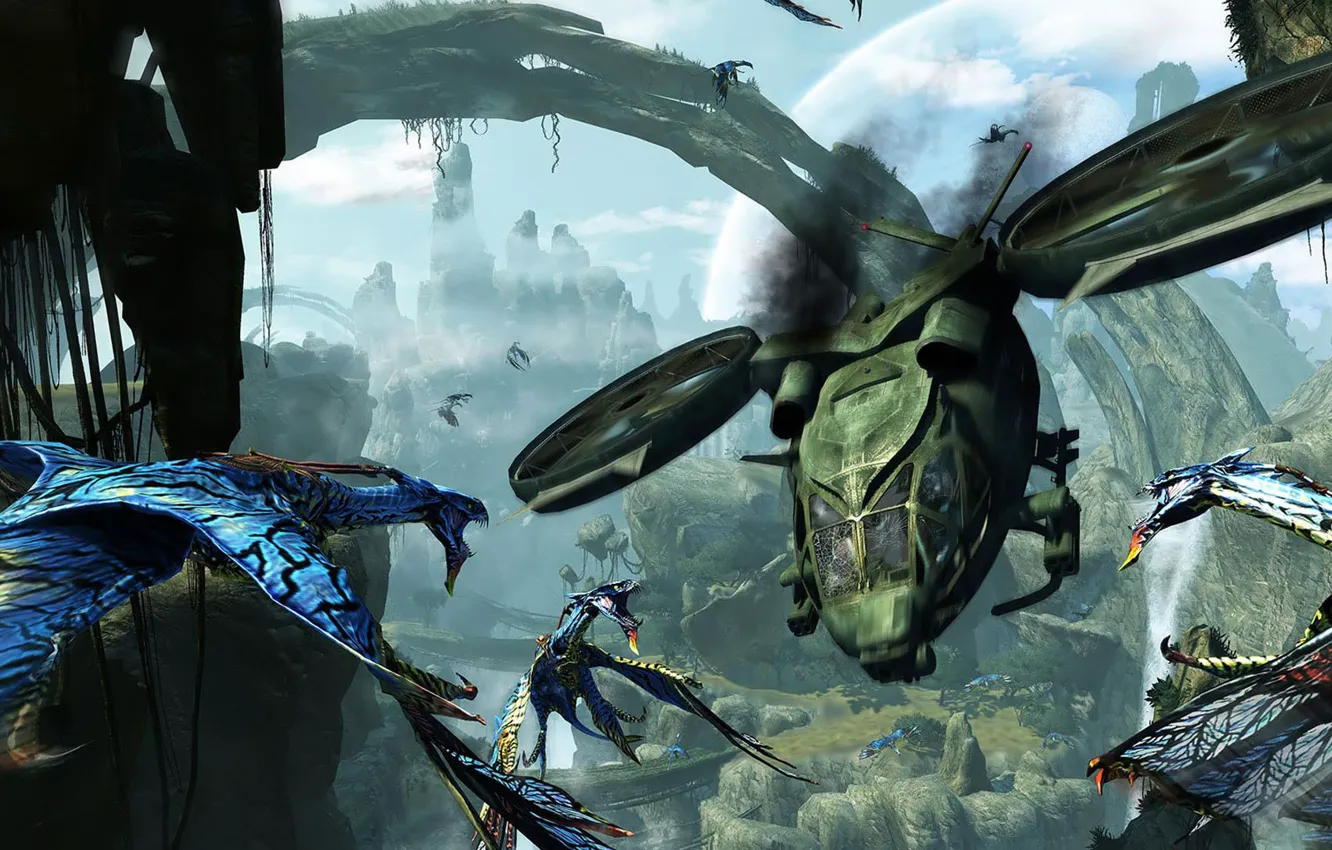 Фото обои Avatar, flies, ikraan