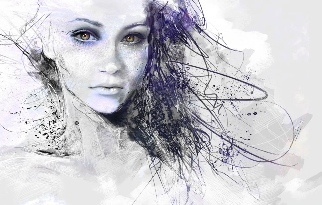 Фото обои sketch, drawing, uran-girl