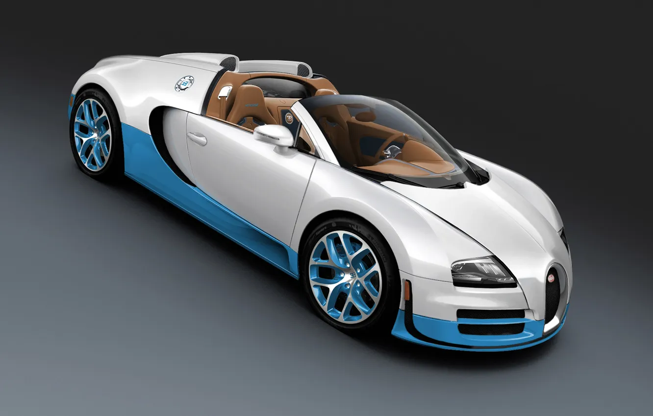 Фото обои авто, машины, спорт, bugatti veyron, бело, grand sport vitesse, синий.