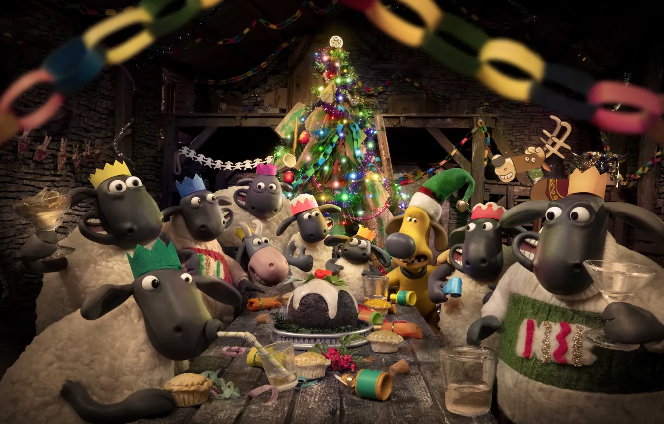 Фото обои Собака, Новый год, Family, Мультфильм, Animation, Комедия, Comedy, Семейный