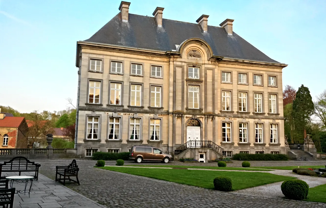 Фото обои House, Beautiful, landscape, style, old, Belgium, Castle, architecture