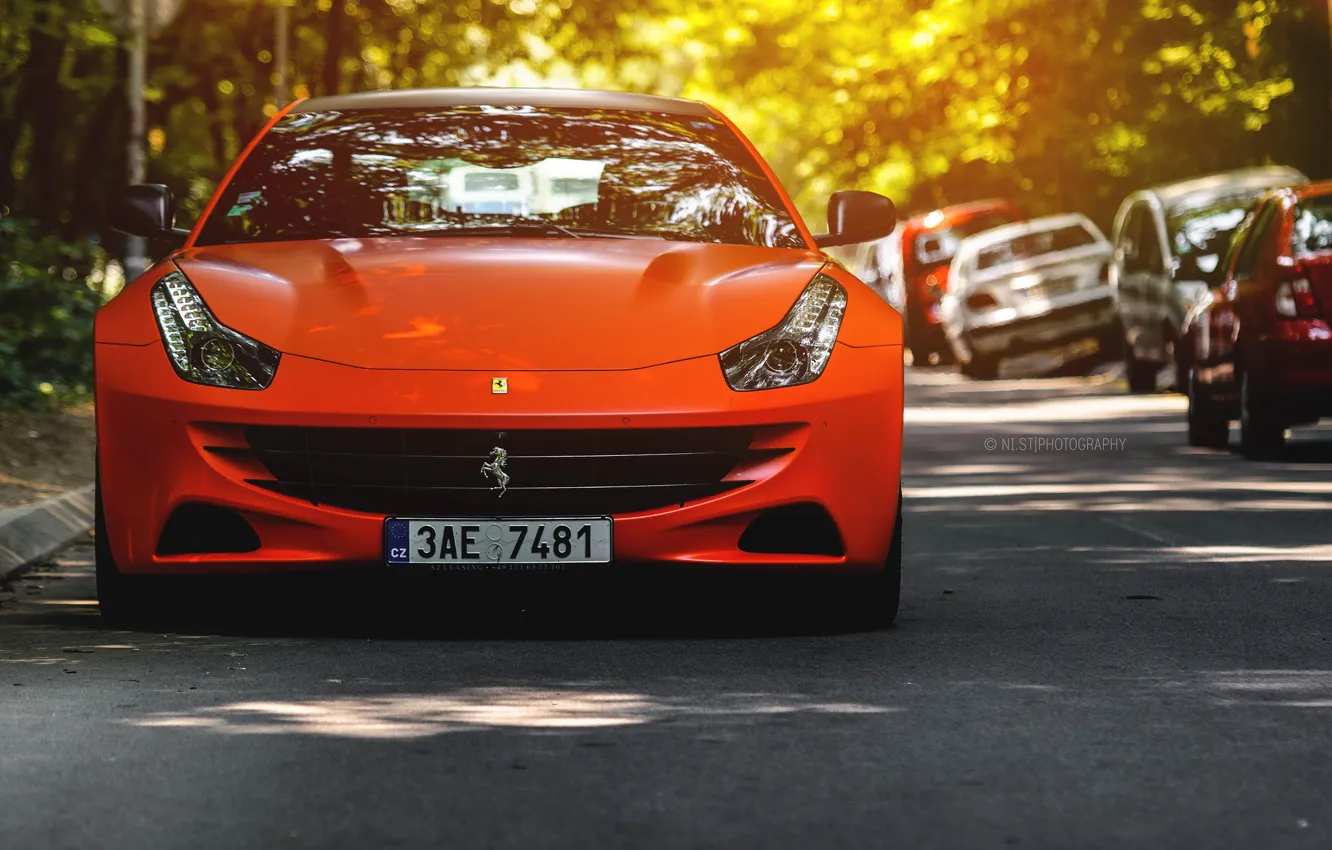 Фото обои Ferrari, Red, Car, serbia, Bokeh, belgrade