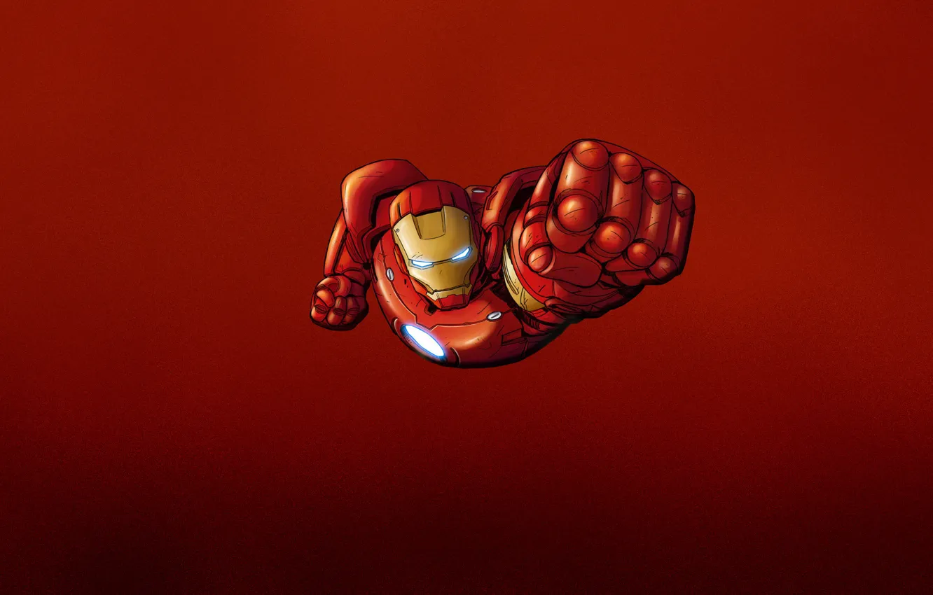 Фото обои красный, сталь, железный человек, marvel, комикс, iron man