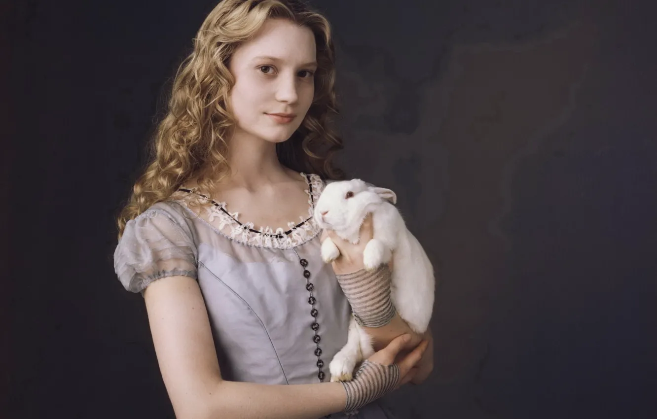 Фото обои волосы, кролик, платье, Алиса, Миа, Васиковска