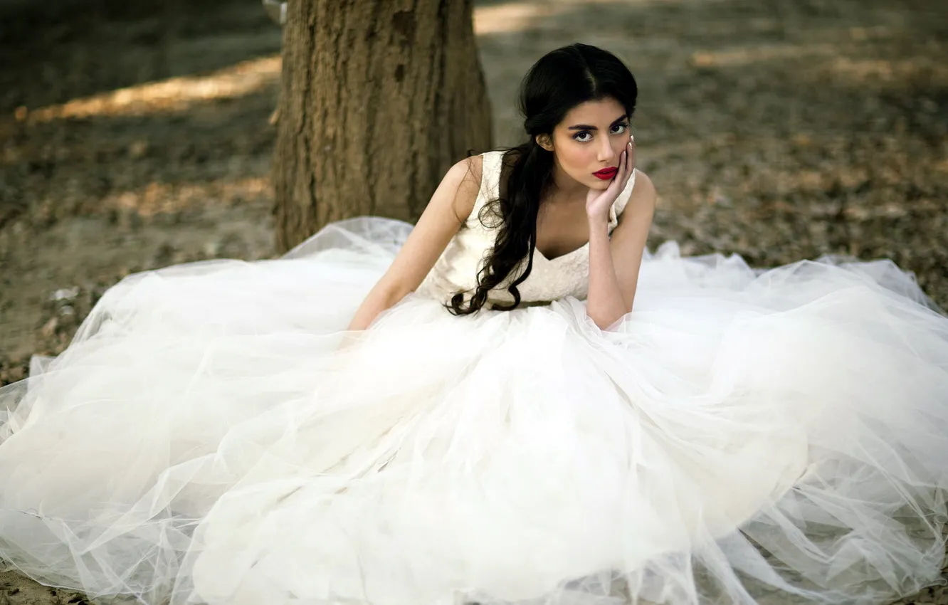 Фото обои взгляд, девушка, фон