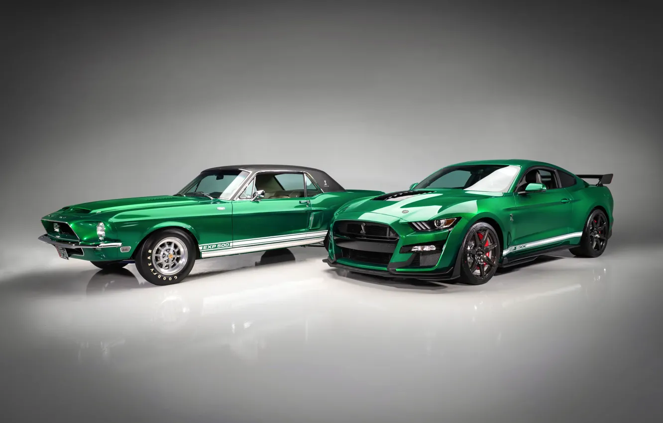 Mustang Ford Shelby gt500 зеленый