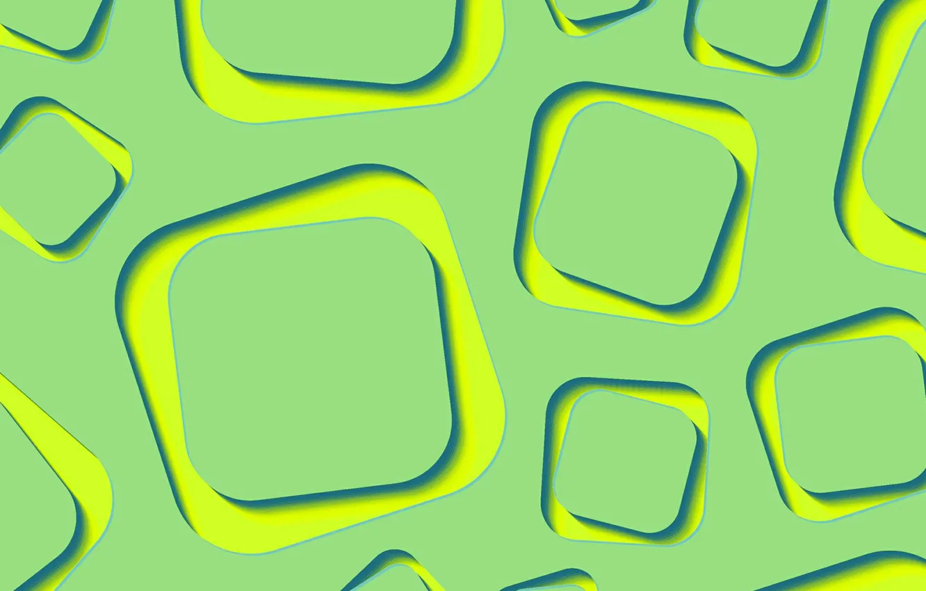 Фото обои абстракция, green, wallpaper, yellow, lime, shapes, abstract 3D