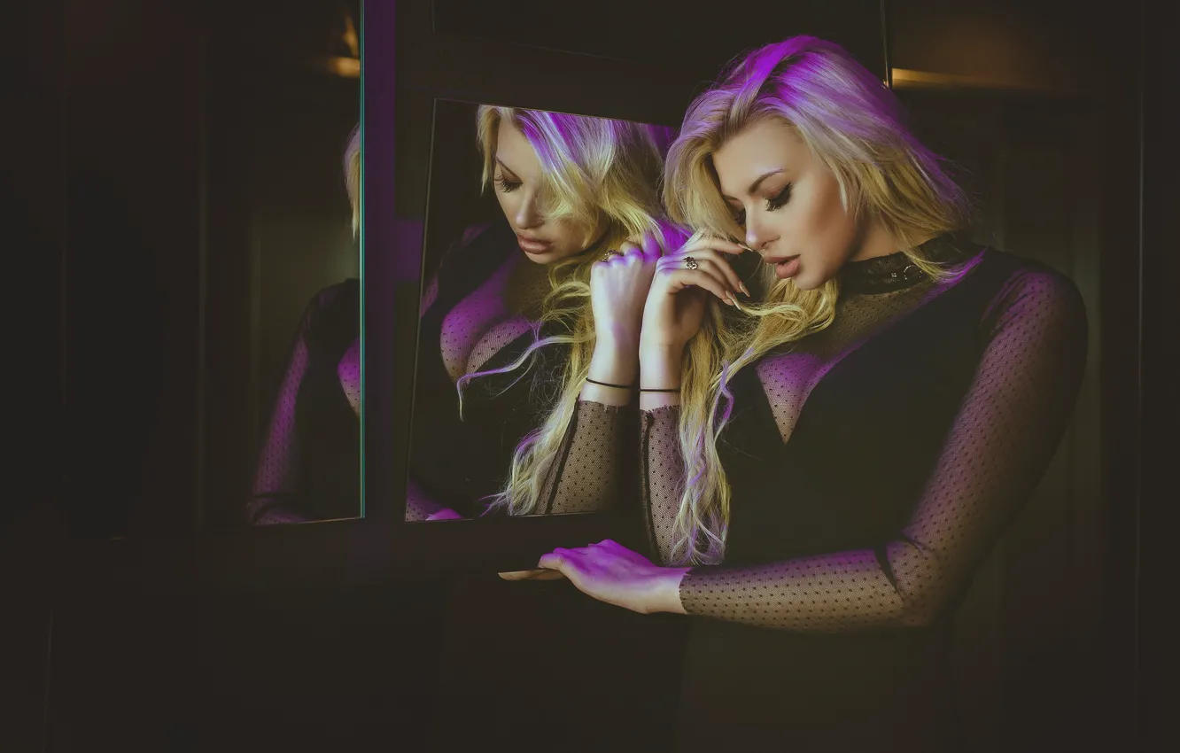 Фото обои девушка, фон, красотка