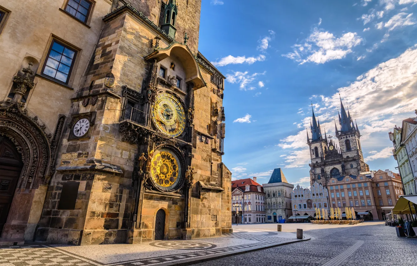 Фото обои Дом, Прага, Prague, Староместская площадь, Czech Republic, Чешская Республика, Old Town Square, Old Town Hall
