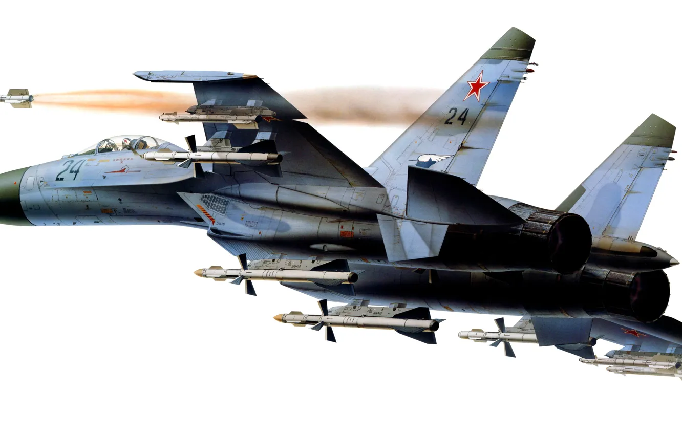 Фото обои самолет, истребитель, арт, ВВС, поколения, ОКБ, российский, многоцелевой