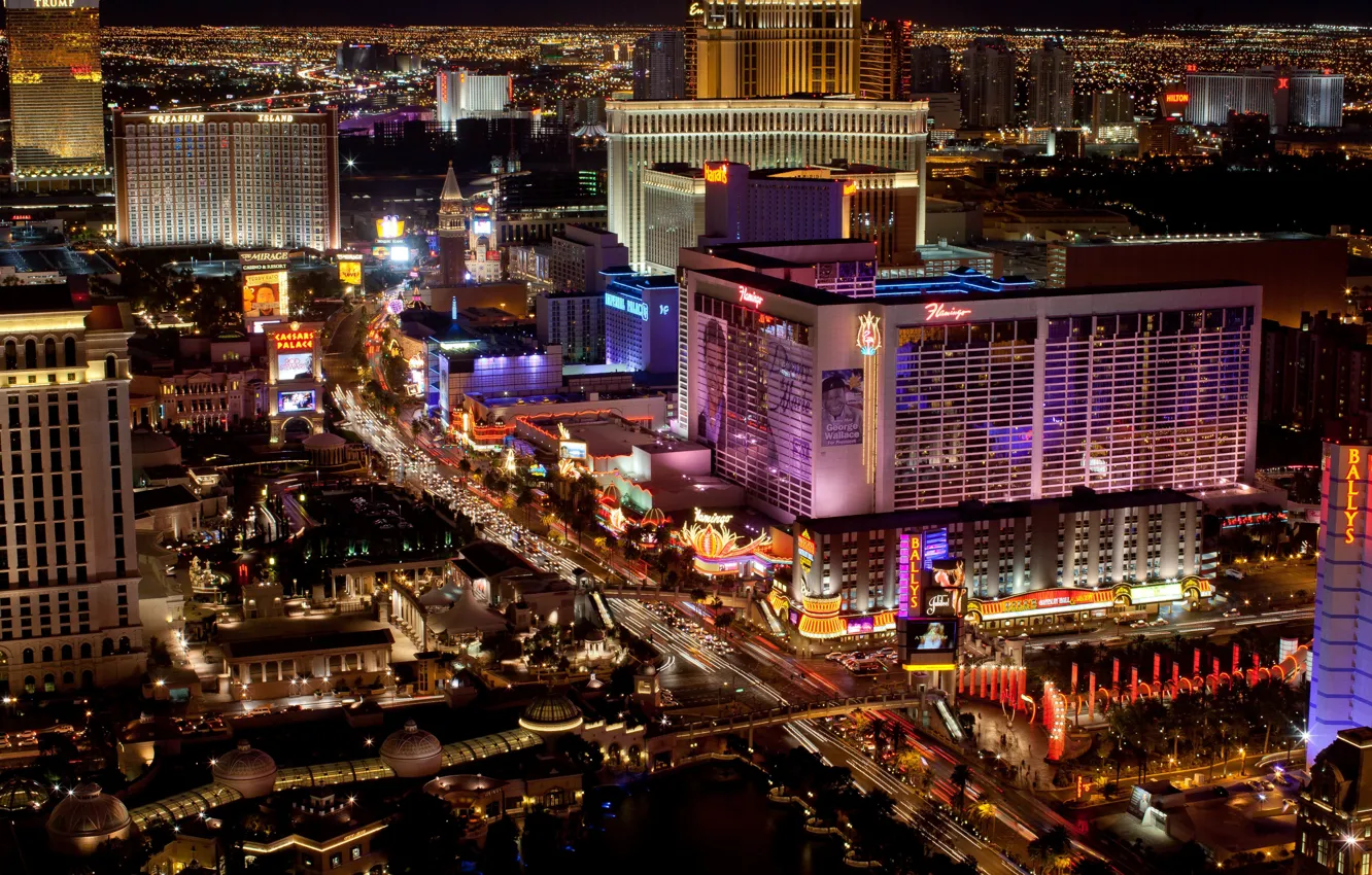 Фото обои city, город, огни, вечер, USA, Лас Вегас, казино, Las Vegas