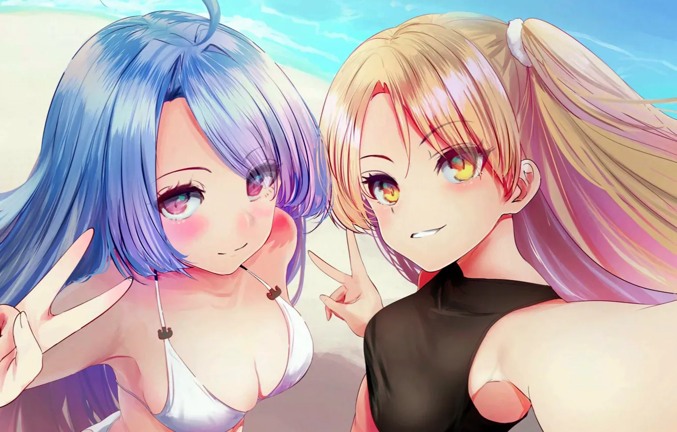 Фото обои sexy, cleavage, long hair, girls, boobs, anime, beautiful, pretty