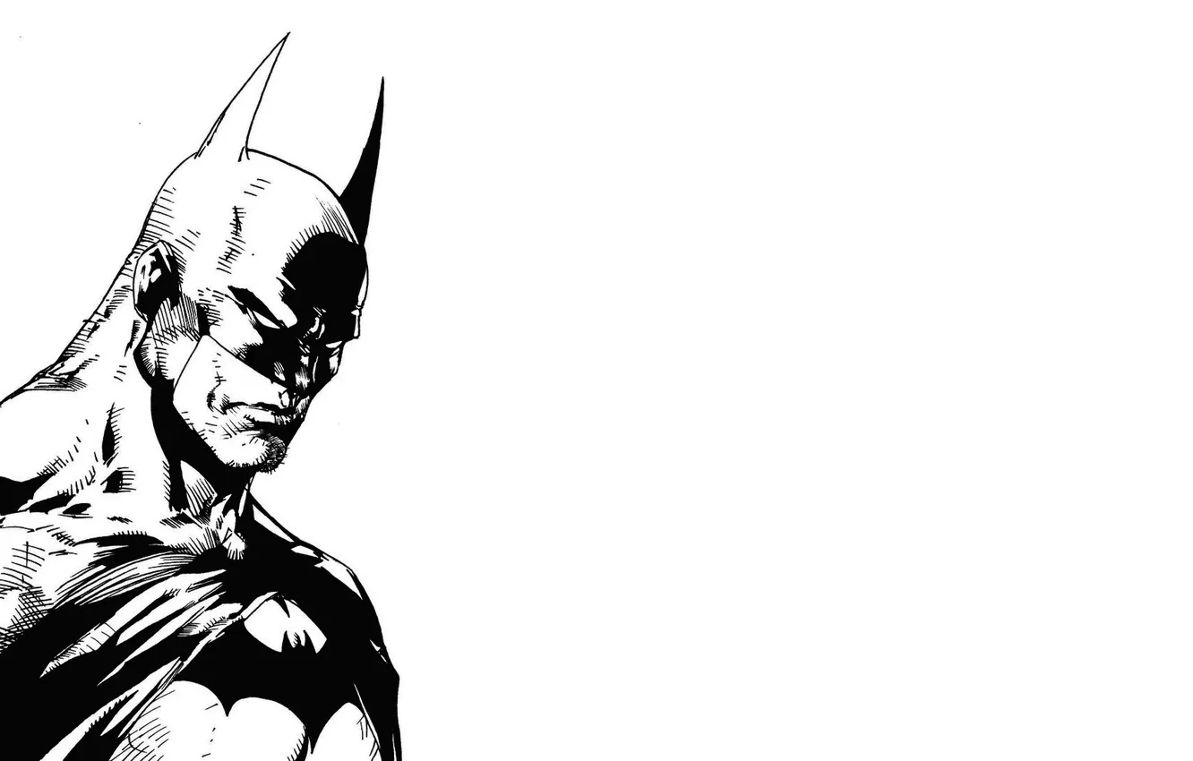 Фото обои Бэтмен, черно-белое, Batman, комиксы, супергерой