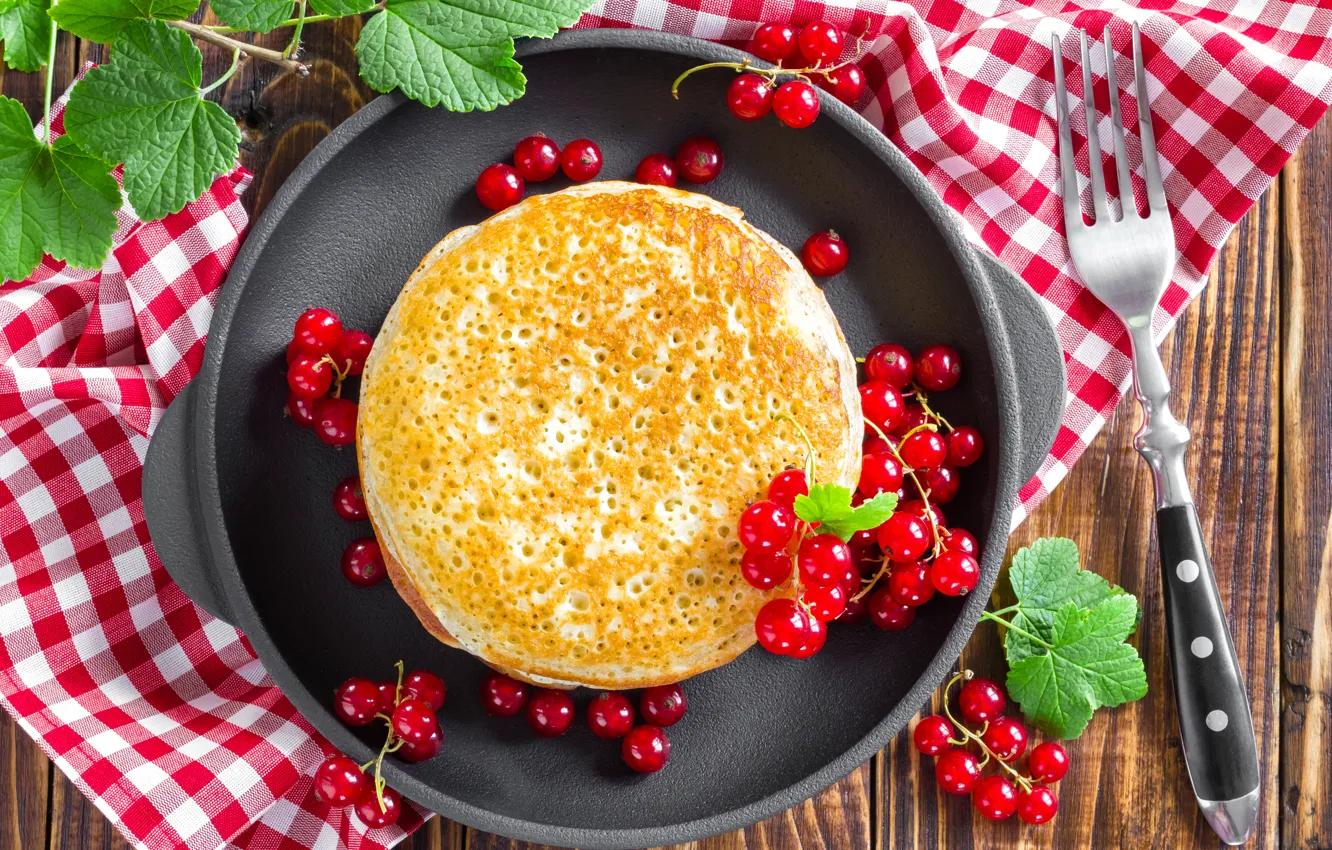 Фото обои еда, блины, смородина, food, блинчики, pancakes, currants