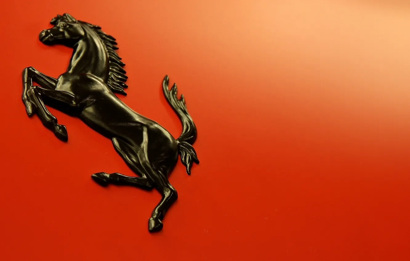 Фото обои лошадь, Ferrari, эмблема