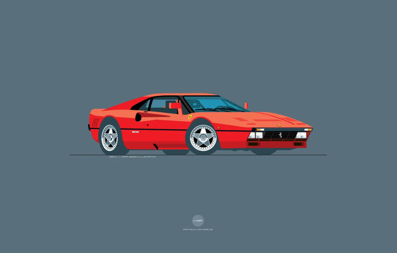Фото обои Красный, Авто, Машина, Ferrari, Арт, Суперкар, GTO, 288
