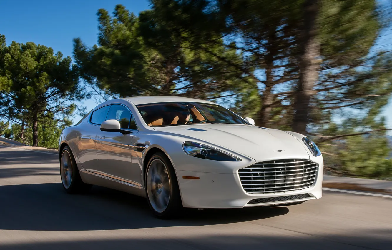 Фото обои машина, деревья, Aston Martin, скорость, суперкар, Rapide S