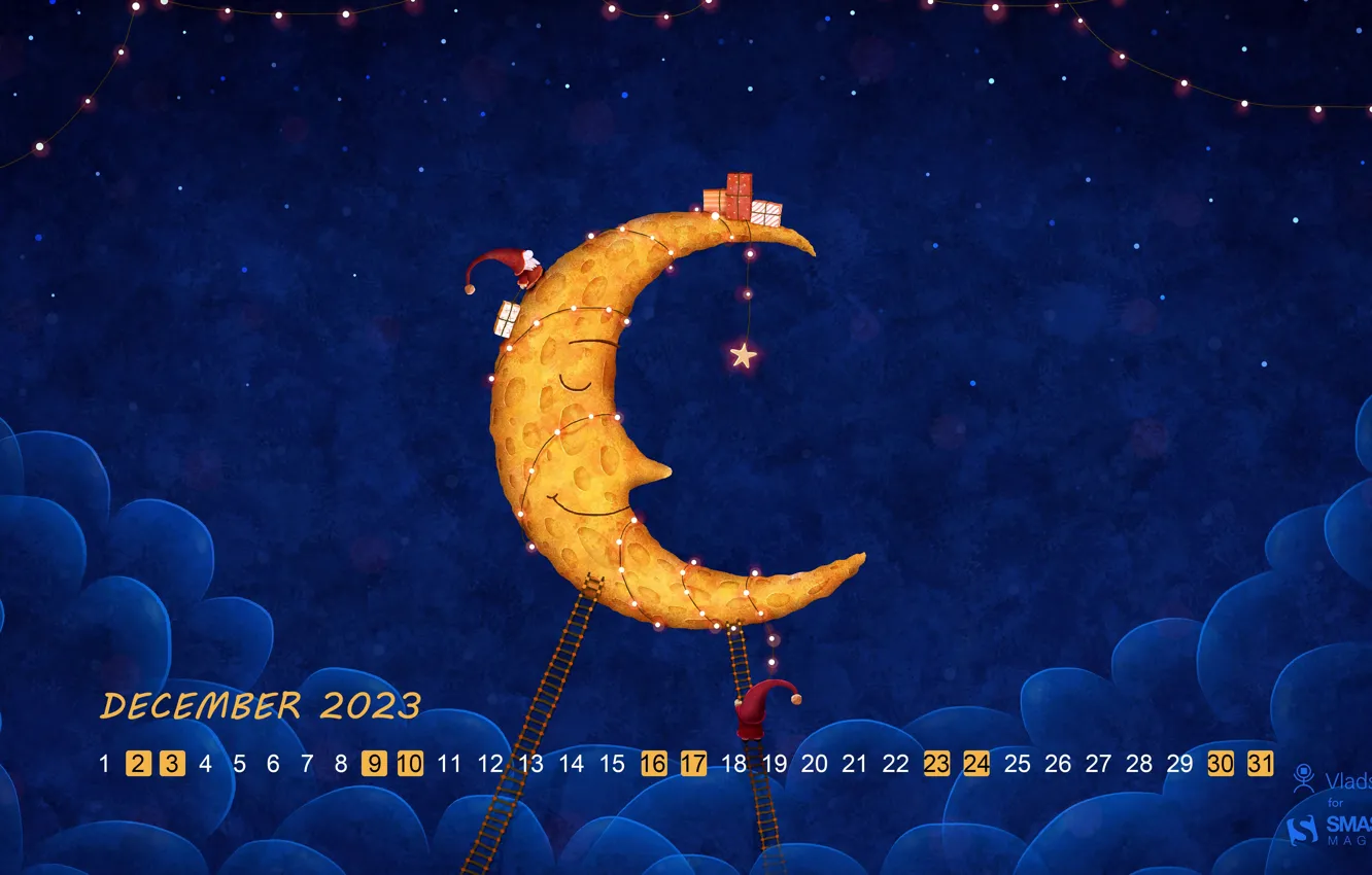 Фото обои Позитив, Новый Год, Праздник, New Year, December, Merry Christmas, Holiday, Календарь