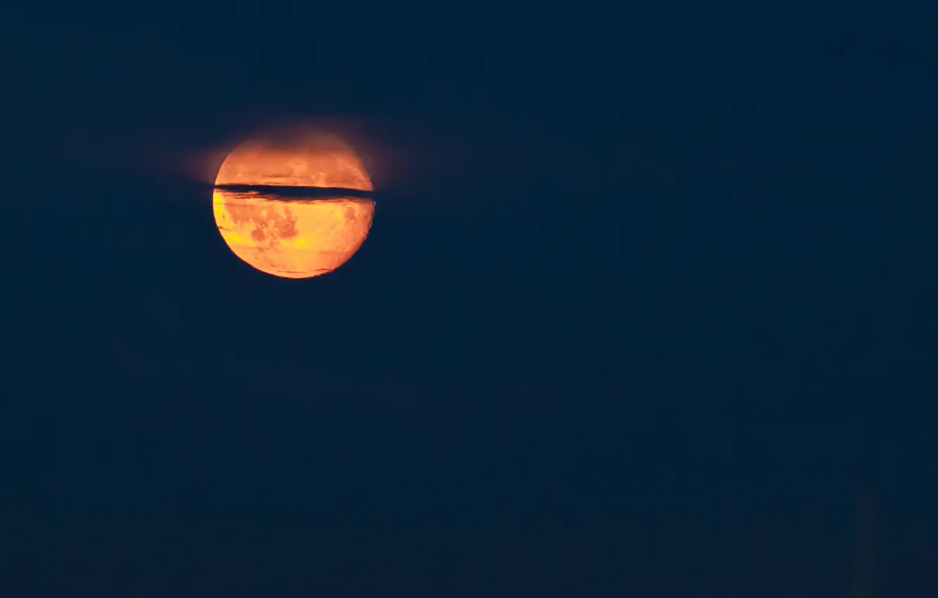 Фото обои moon, sky, clouds, red moon