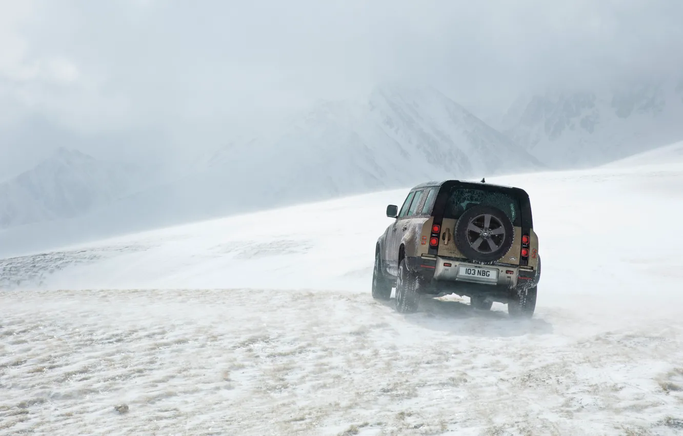 Фото обои снег, Land Rover, snow, Defender, Land Rover Defender, Land Rover Defender 90 D240 SE, 90 …