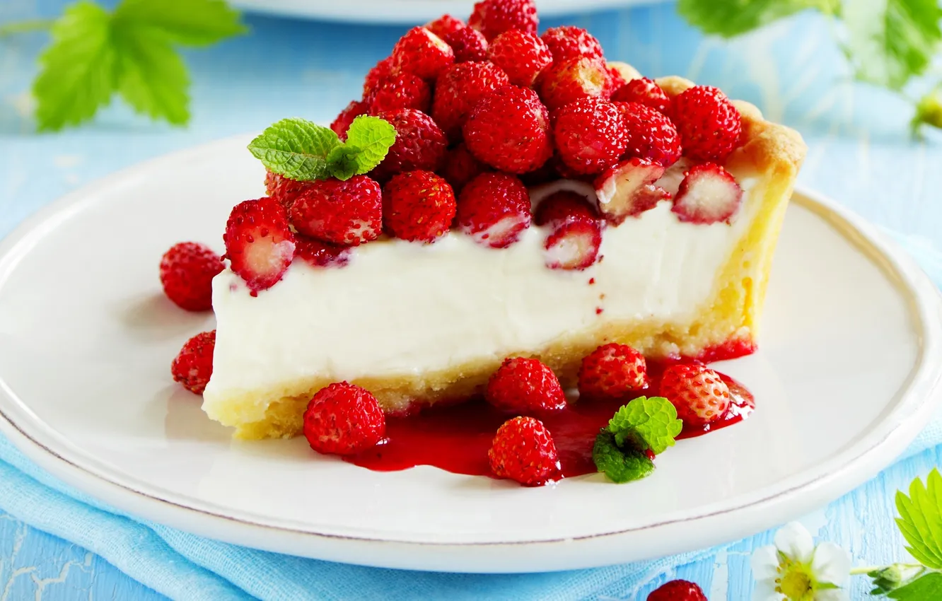 Фото обои ягоды, сладость, земляника, пирог, cake, выпечка, cakes, sweets