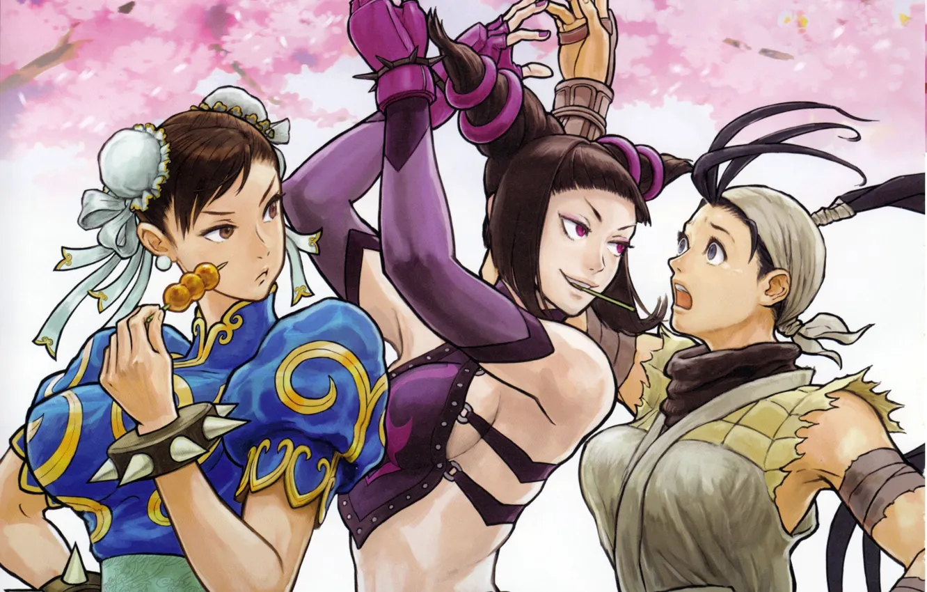 Фото обои fighter, street, chun li, ibuki, juri