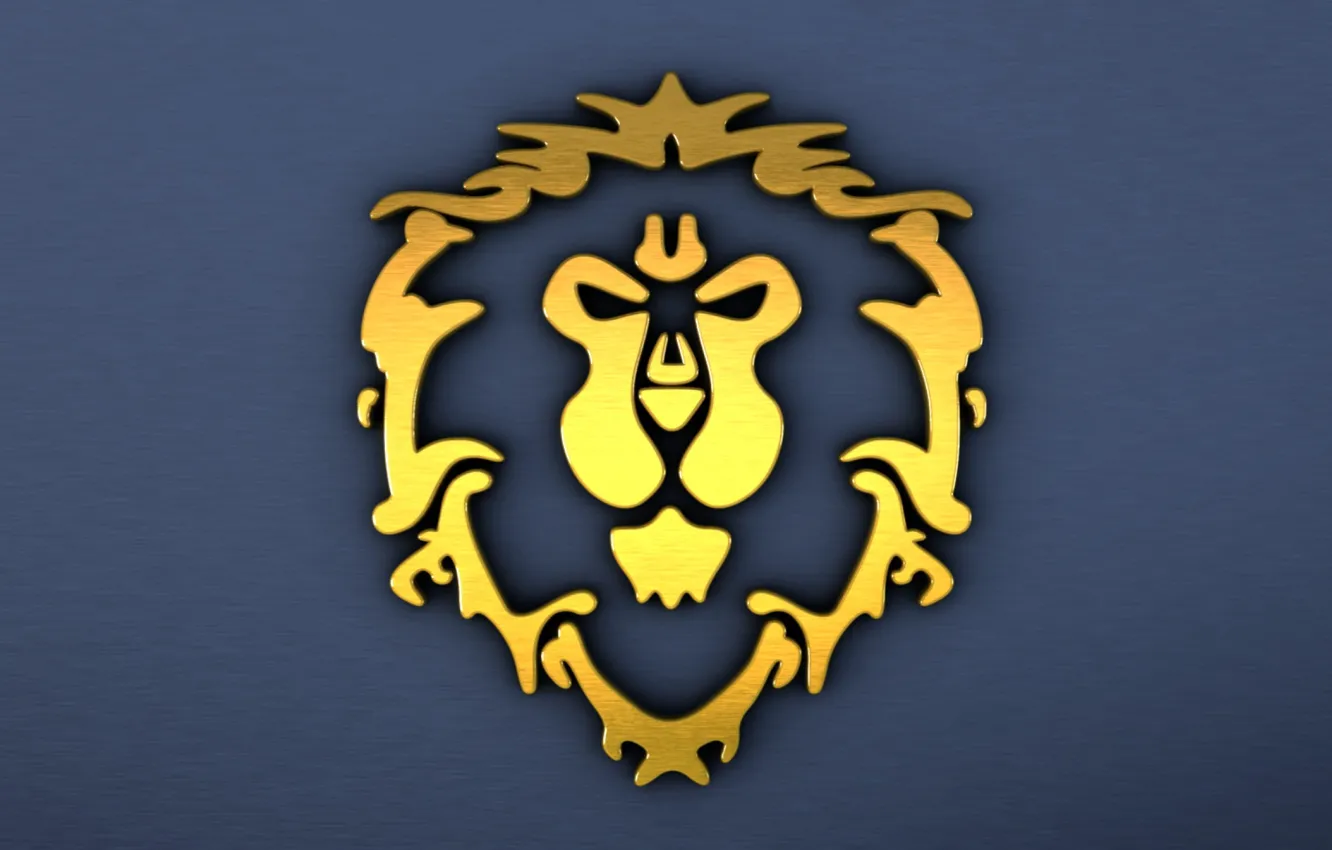 Фото обои cinema, golden, logo, game, Warcraft, blue, wow, lion