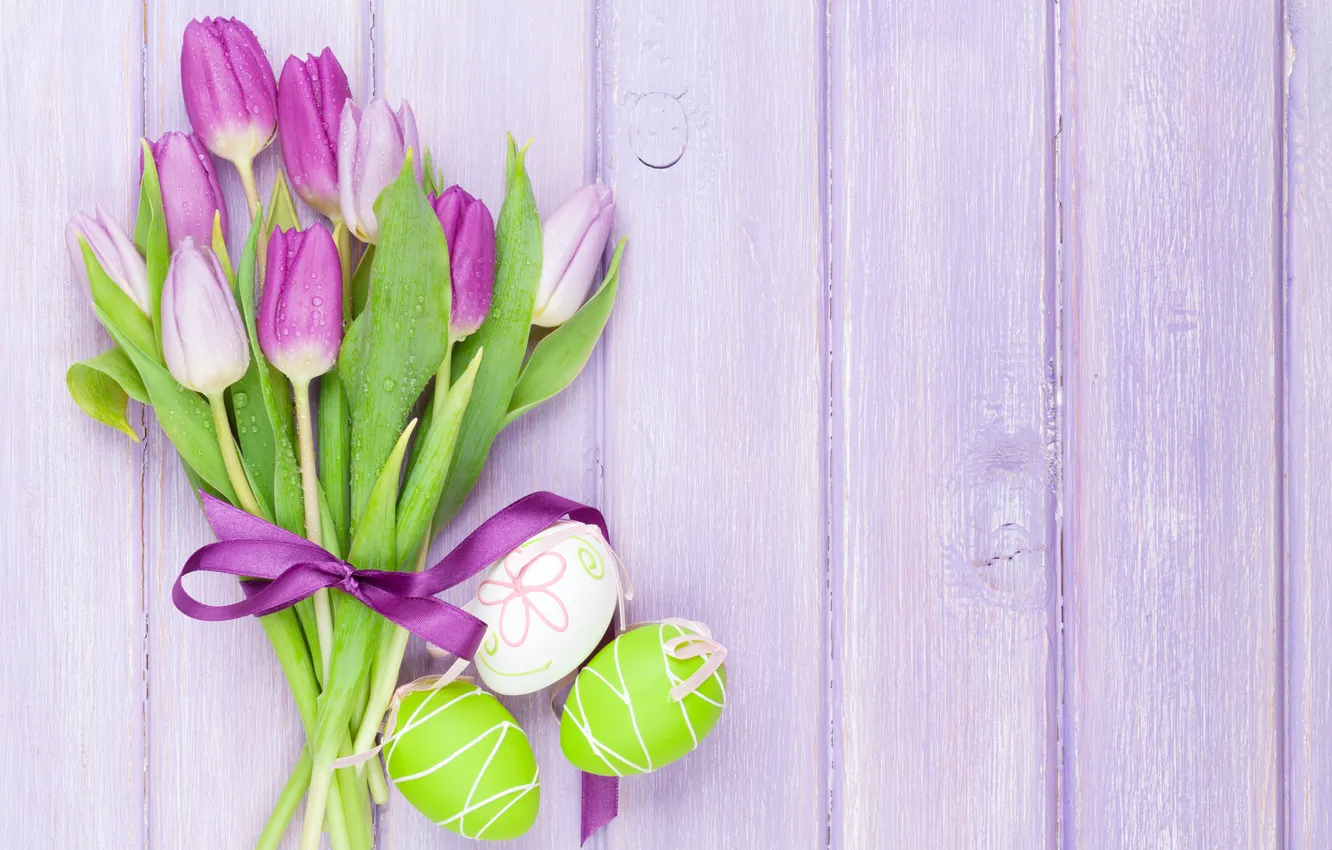 Фото обои цветы, яйца, весна, Пасха, тюльпаны, happy, flowers, tulips