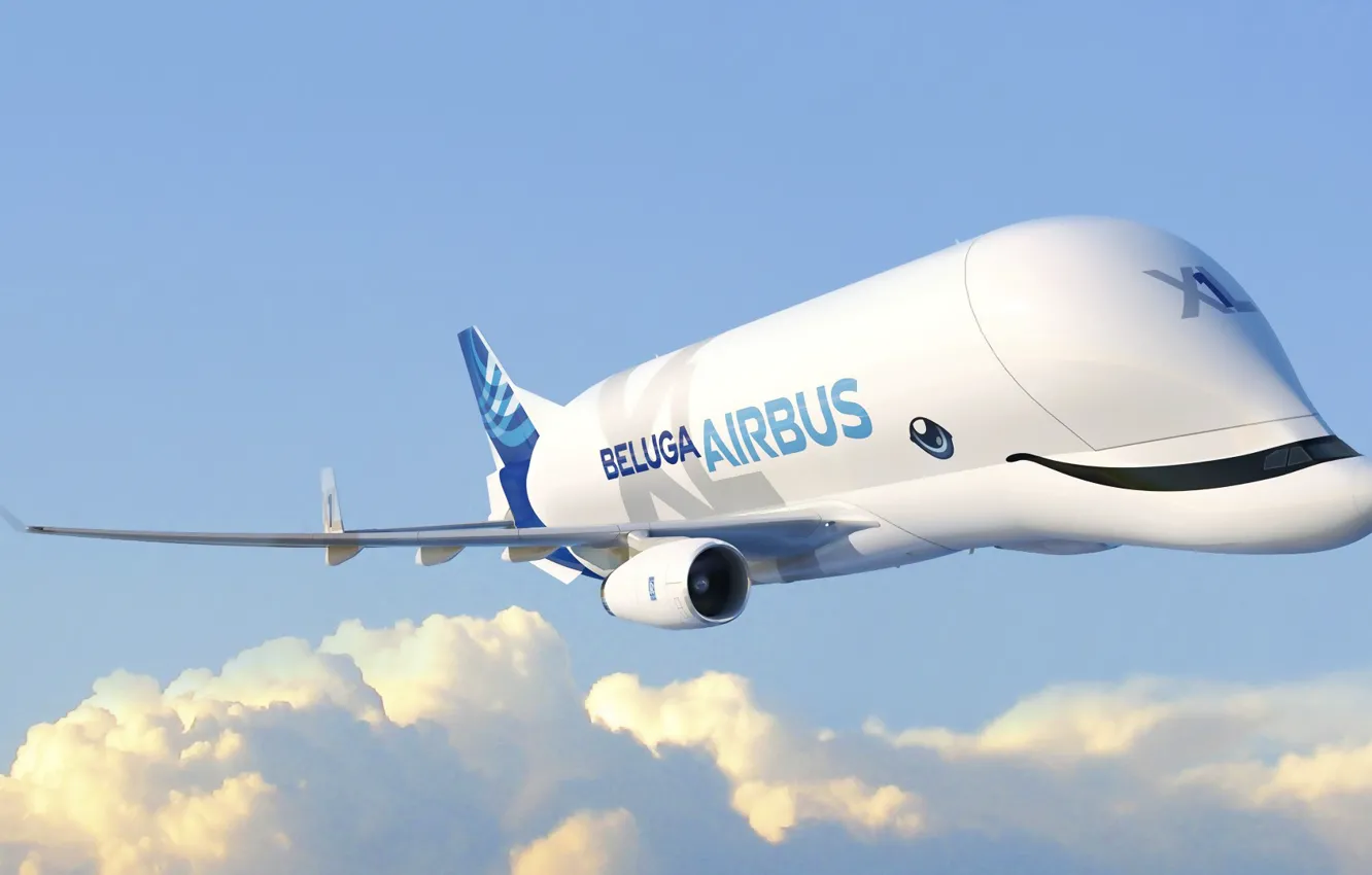 Фото обои самолет, Крылья, самолёт, Грузовой, Airbus, Beluga, A300, Airbus Beluga