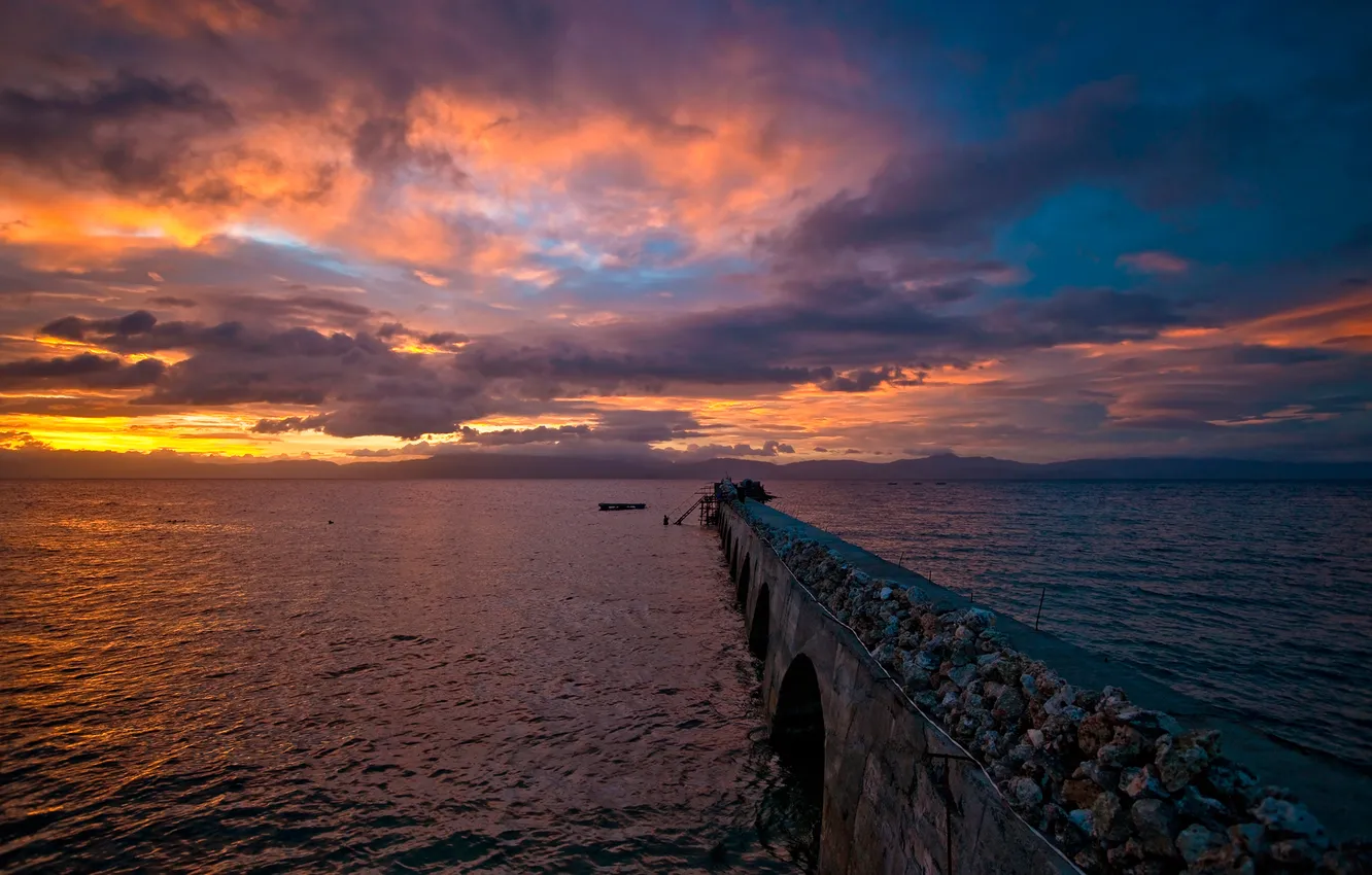 Фото обои закат, Море, вечер, Филиппины