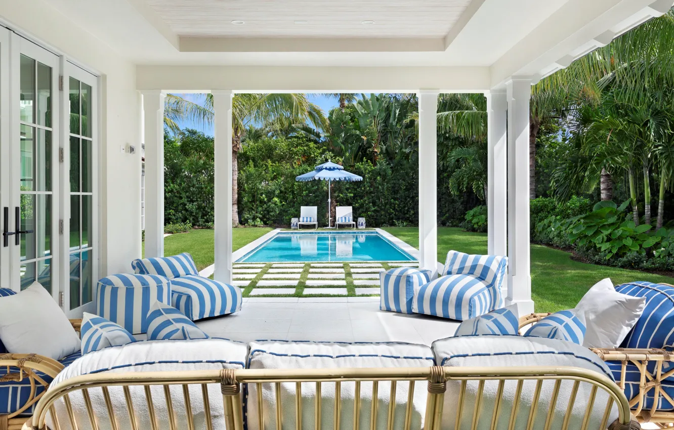 Фото обои мебель, бассейн, терраса, Palm Beach, La Puerta Way