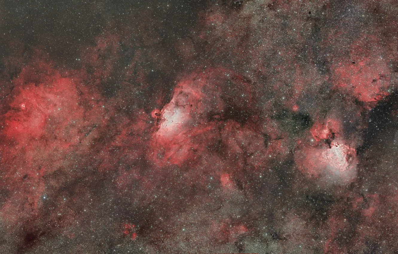 Фото обои космос, звезды, M16, M17, NGC 6604