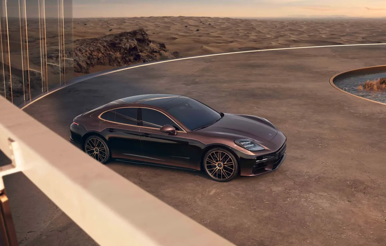 Фото обои Porsche, Panamera, Turbo, 2024, Porsche Panamera Turbo Sonderwunsch, Avium Metallic, Leblon Violet Metallic, Sonderwunsch