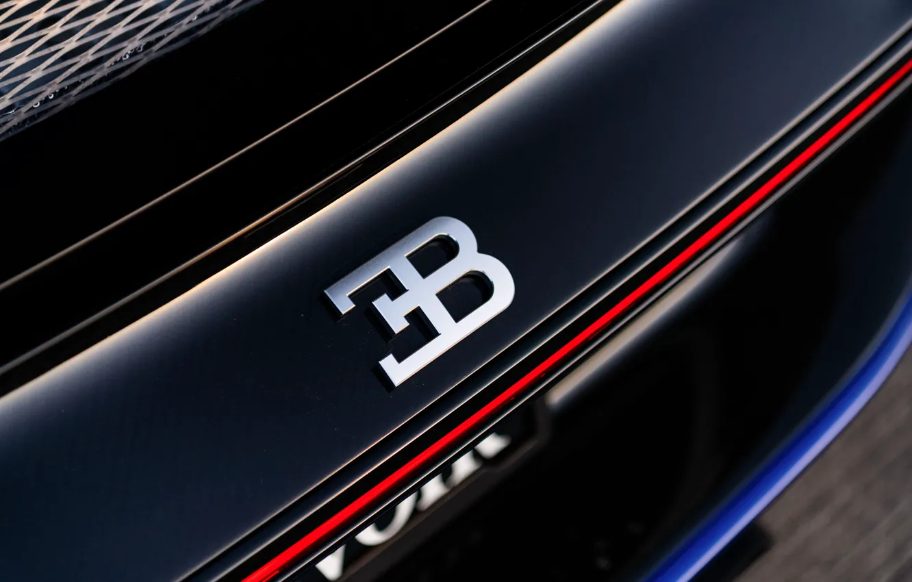 Фото обои Bugatti, logo, badge, Chiron, Bugatti Chiron