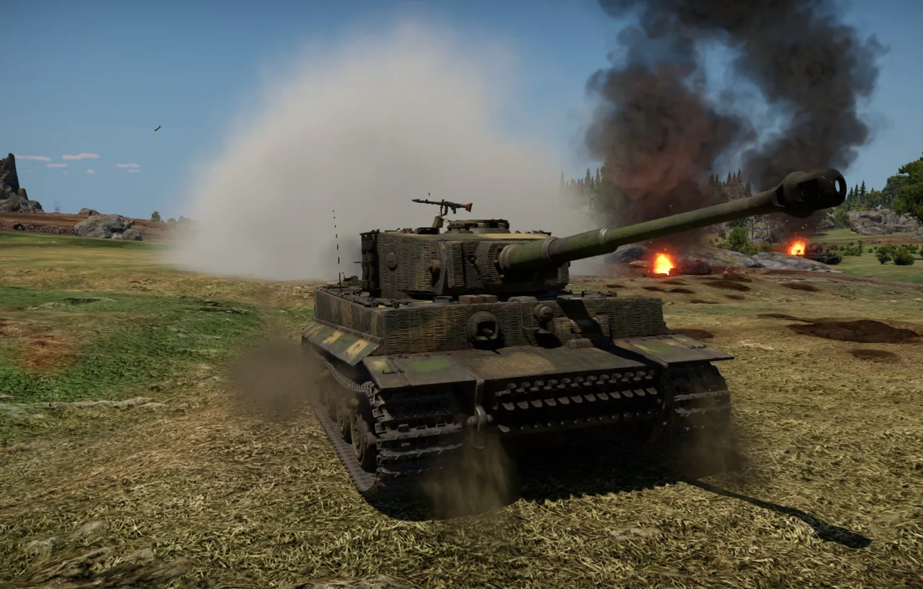 Фото обои оборона, Tiger 1, War thunder, перегруппировка