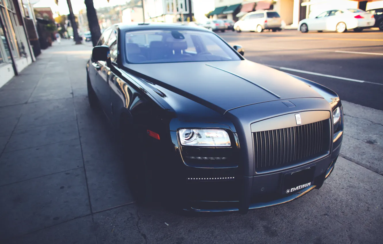 Фото обои Rolls-Royce, Ghost, Black, Matte, Luxury