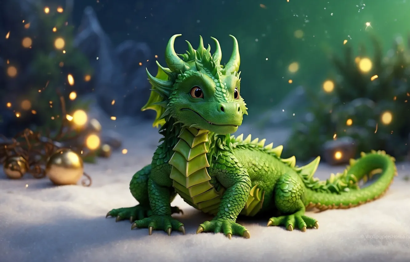Фото обои new year, symbol, dragon
