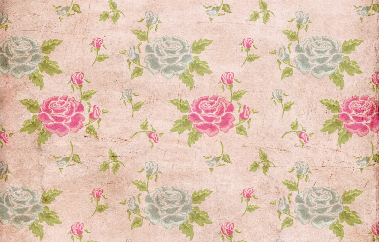 Фото обои фон, розы, wallpaper, орнамент, vintage, texture, цветочный, pattern