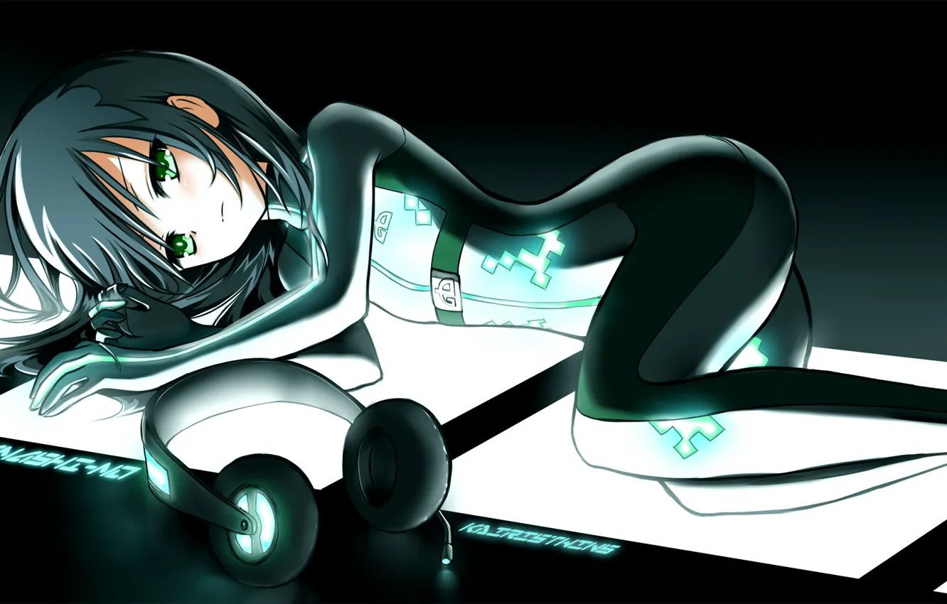 Фото обои аниме, наушники, арт, вокалоид