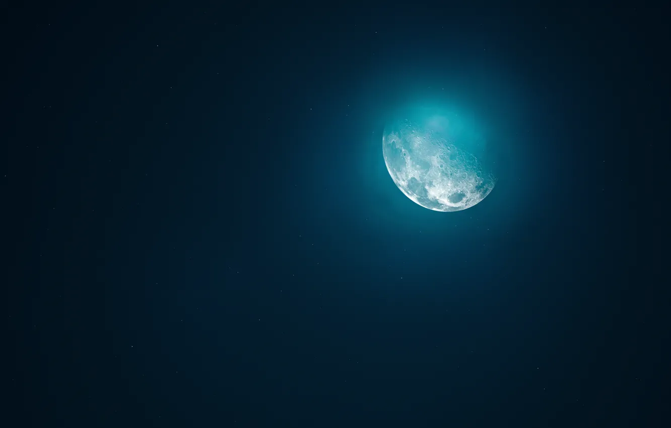 Фото обои небо, ночь, луна, полнолуние