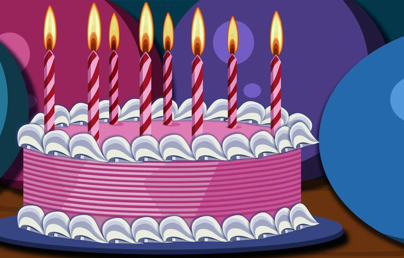 Фото обои розовый, день рождения, еда, свечи, торт, пирожное, десерт, сладкое