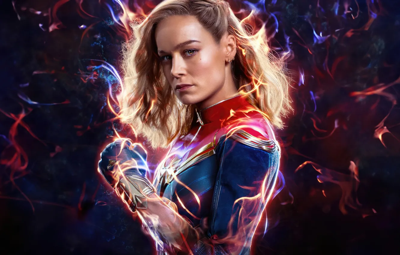 Фото обои фантастика, постер, комикс, MARVEL, Carol Danvers, Captain Marvel, Капитан Марвел, Brie Larson